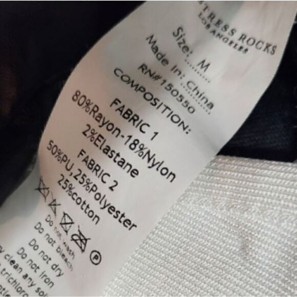 Mistress Rocks Los Angeles PU Black and White Pants Size M - Picture 10 of 11